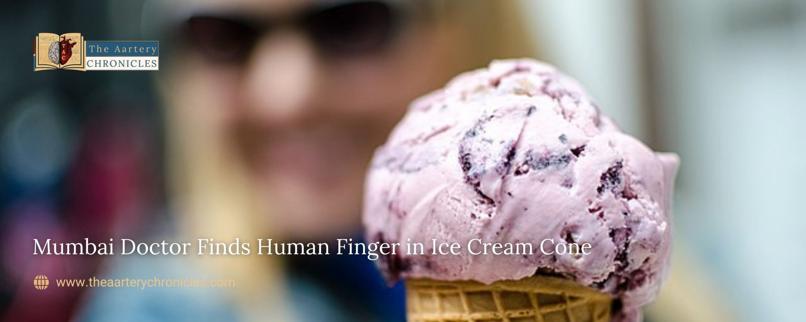 Upon closer inspection, he discovered a severed human finger embedded in the ice cream cone.