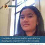 Maipi-Clarke disrupted proceedings by ripping apart a copy of the Treaty Principles Bill and performing the haka dance, a traditional Māori war cry