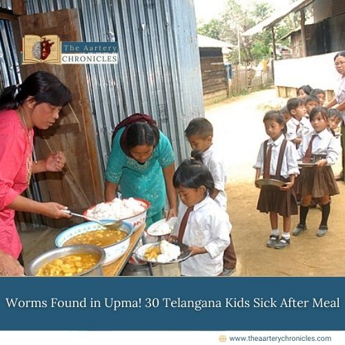 Several parents claimed that the food served, which included upma, contained visible worms.