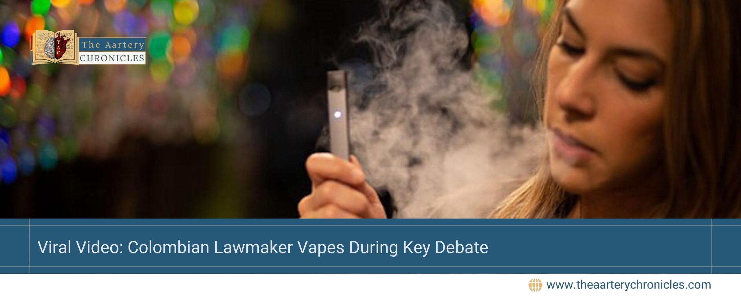 Colombian Congresswoman Cathy Juvinao caught vaping during a key healthcare reform discussion on December 17.