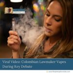 Colombian Congresswoman Cathy Juvinao caught vaping during a key healthcare reform discussion on December 17.