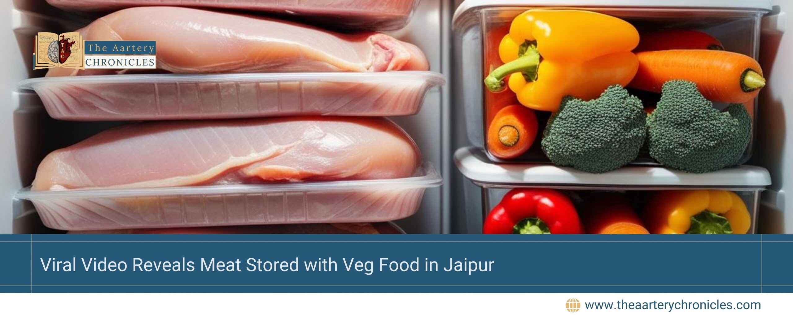 Viral Video Reveals Meat Stored with Veg Food in Jaipur