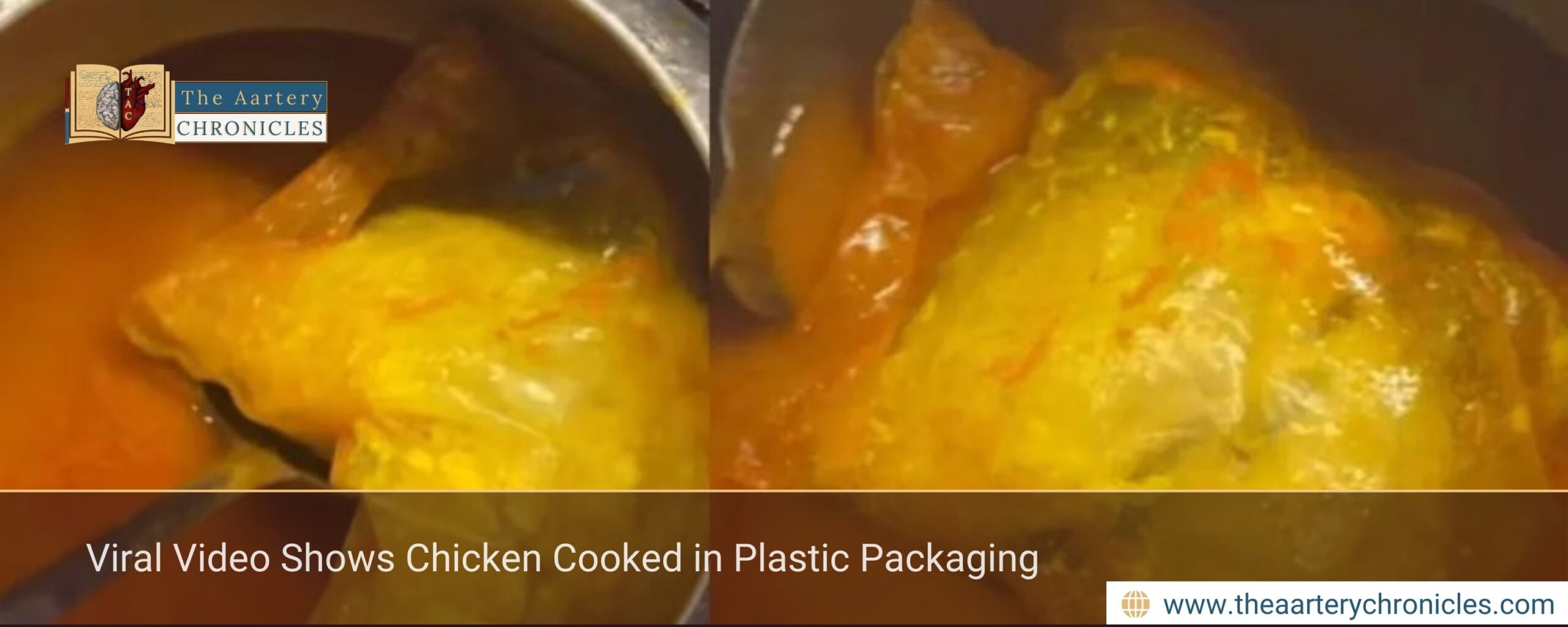 Viral Video Shows Chicken Cooked in Plastic Packaging